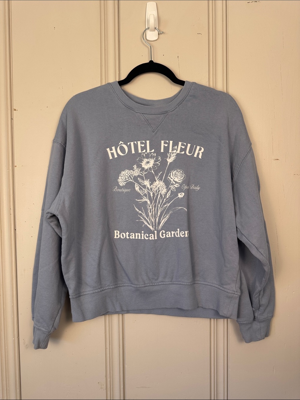 Universal Thread Hotel Fleur Botanical Garden Graphic Sweatshirt Womens XL Blue